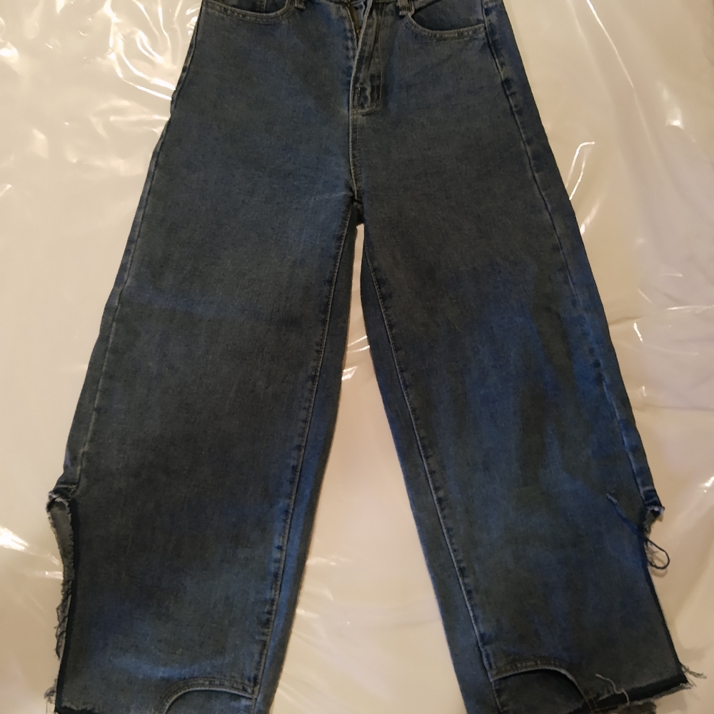 FuzzyKon wide leg Denim jeans